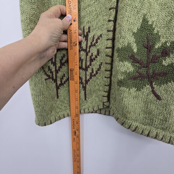 Vintage Timberlea Embroidered Sweater Vest Womens SM Green Leaves Nature Cabin - Picture 10 of 10